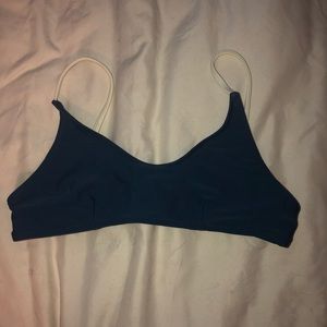 Blue and white bikini top